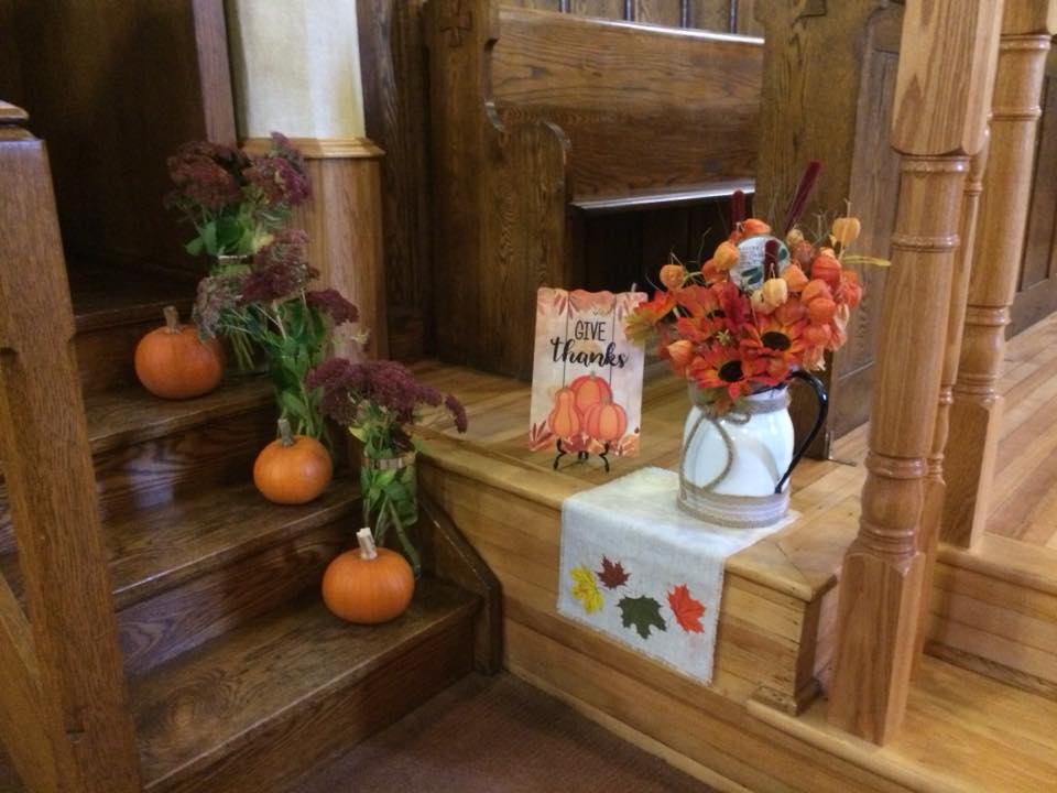 Harvest Thanksgiving displays at St. Luke's, Sunday October 13, 2019.
